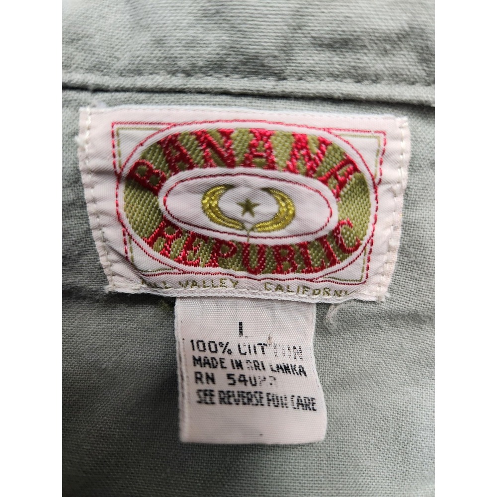 Vintage Banana Republic Jacket Mens Large Green Hooded Canvas Military Field - Picture 2 of 13
